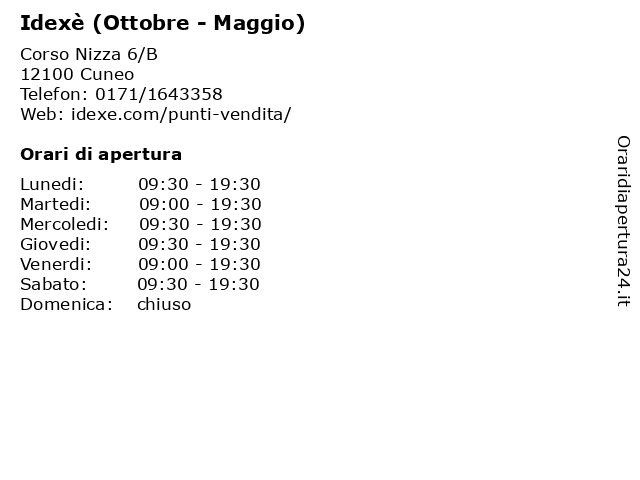 guida alle taglie idexe