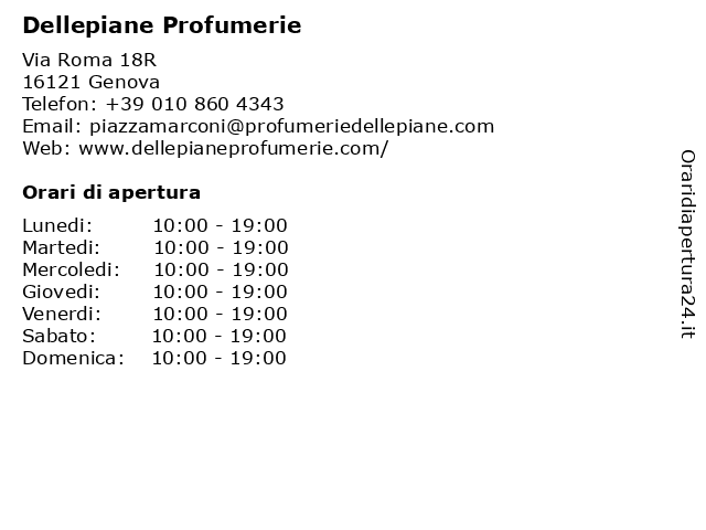 ᐅ Orari Profumeria Dellepiane Via Roma 18 R Genova